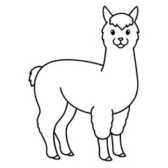 Alpaca line art vector illustration
