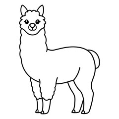 Alpaca line art vector illustration