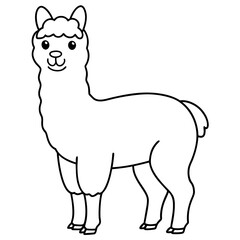 Alpaca line art vector illustration