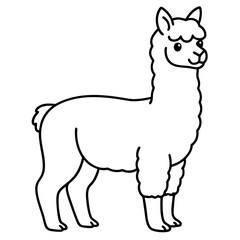 Alpaca line art vector illustration