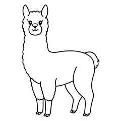 Alpaca line art vector illustration