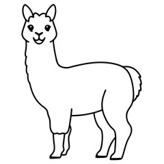 Alpaca line art vector illustration
