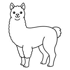Alpaca line art vector illustration