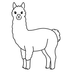 Alpaca line art vector illustration