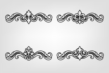 Classic Vintage Baroque Victorian Frames Separator Elements Classic Wedding Invitation