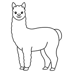 Alpaca line art vector illustration