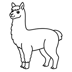 Alpaca line art vector illustration