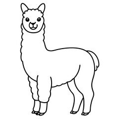 Alpaca line art vector illustration