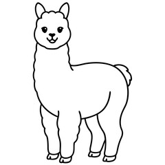 Alpaca line art vector illustration