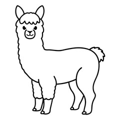 Alpaca line art vector illustration