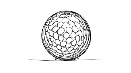 golf ball line art illustration
