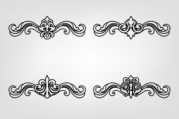 Classic Vintage Baroque Victorian Frames Separator Elements Classic Wedding Invitation