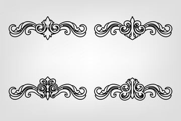 Classic Vintage Baroque Victorian Frames Separator Elements Classic Wedding Invitation