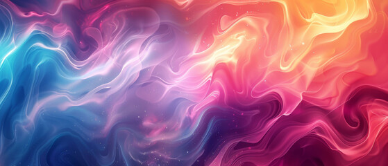 Obraz premium A vibrant and dynamic abstract background featuring swirling colors of blue, pink, and orange, evoking sense of energy and movement.