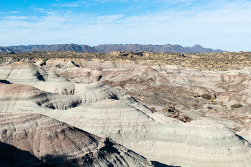 El valle de la luna, en San Juan, Argentina. Formaciones rocosas de colores.