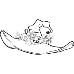 witch hat  outline