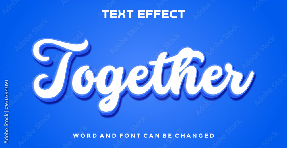 Wall mural together editable text effect