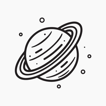 recommend clip art: Minimalist Saturn planet line art