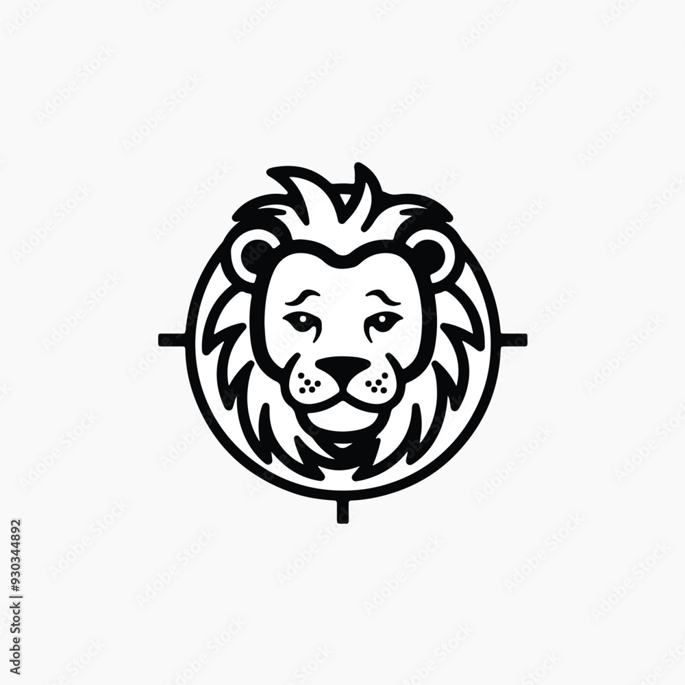 Sticker Lion logo in crosshair design