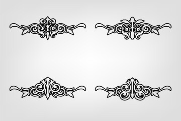 Classic Vintage Baroque Victorian Frames Separator Elements Classic Wedding Invitation