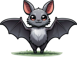 Cute bat vector cartoon illustration