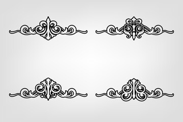 Classic Vintage Baroque Victorian Frames Separator Elements Classic Wedding Invitation