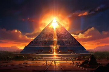 the AI Image Generator, Ancient pyramids, a mysterious civilisation, and a magical setting.