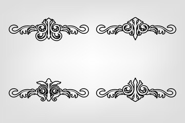 Classic Vintage Baroque Victorian Frames Separator Elements Classic Wedding Invitation