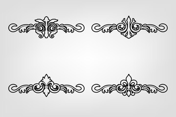 Classic Vintage Baroque Victorian Frames Separator Elements Classic Wedding Invitation