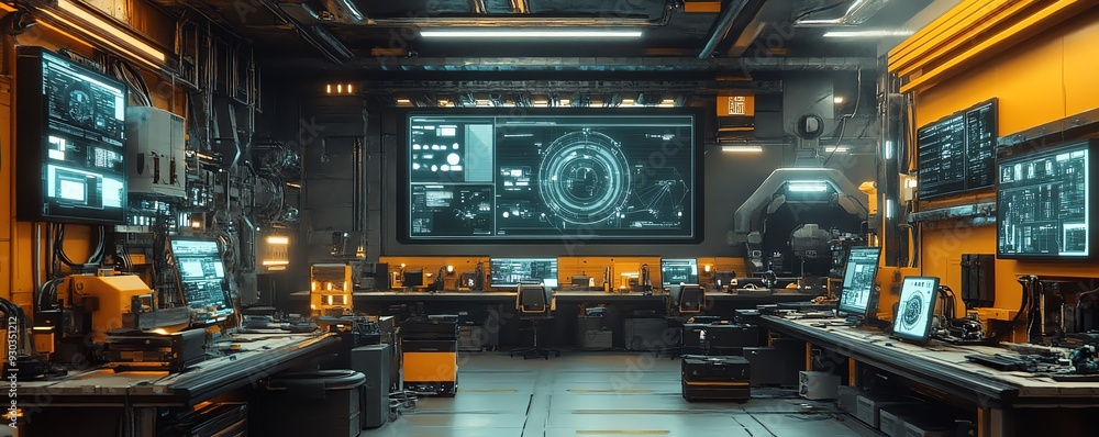 Aufkleber heavy industry factory with digital twin graphics team of engineers and workers in a digitalized, fu