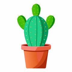 Cactus in a pot art vector illustration