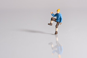 pose of a mountaineer, miniature figures scene