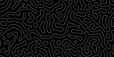 Abstract seamless turing pattern minimal organic geometric black background. white stock line abstract pattern Transparent monochrome striped texture, seamless pattern, modern stylish texture.