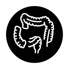 Colectomy black line icon. Operations on the abdominal cavity.