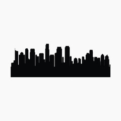 Fototapeta premium Modern city skyline silhouette art