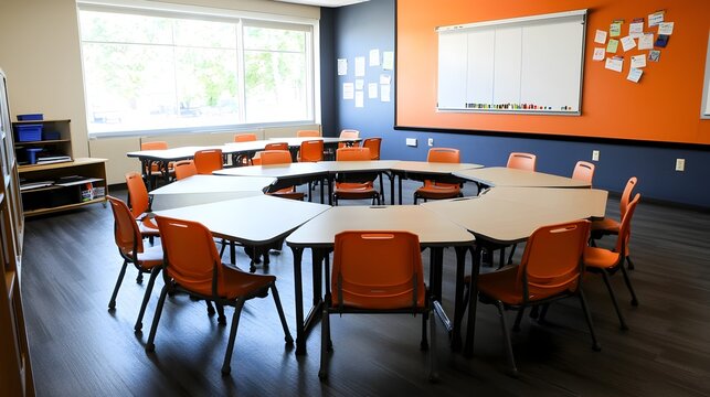 Circular Classroom Setup Encouraging Open Discussion and Collaborative Learning