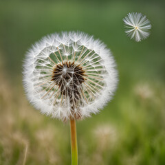 Dandelion seeds close-up