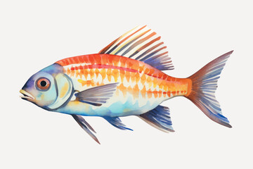 Obraz premium Colorful fish watercolor painting