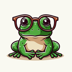 Obraz premium frog with glass vector 
