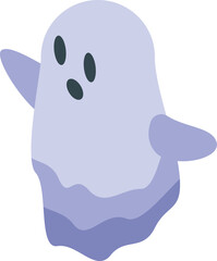 Adorable, friendly ghost with a surprised expression, perfect for halloween designs