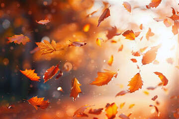 autumn falling leaves background