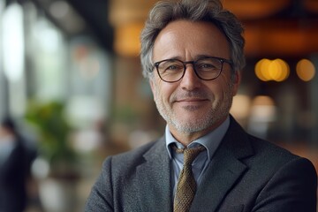Fototapeta premium Cheerful Middle-Aged Bank Manager