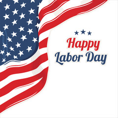 Labor Day bold typography vector illustration. Editable text to celebrate USA Labor day. Happy Labor day logo sticker poster banner greeting card.