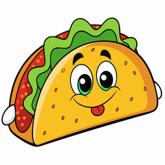 Cartoon taco art vector illustration