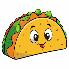 Cartoon taco art vector illustration