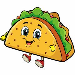 Cartoon taco art vector illustration