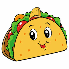 Cartoon taco art vector illustration