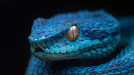 Fototapeta premium close up of a blue snake