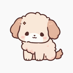 Fototapeta premium Cute fluffy cartoon puppy