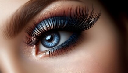 Obraz premium Closeup of Woman with Makeup Brushes & Glitter